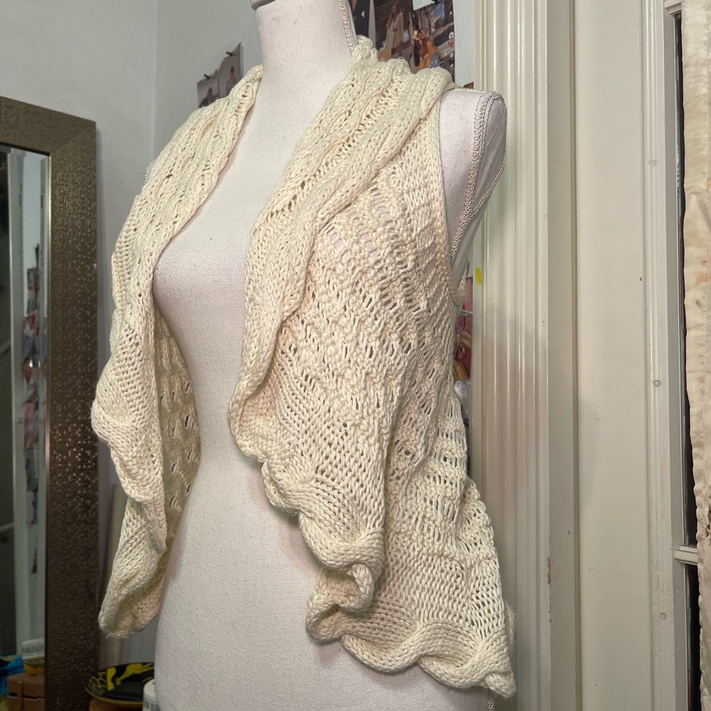 White crocheted cardigan